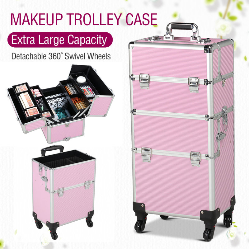 Symple Stuff Acevedo 3 In 1 Professional Artist Rolling Trolley Makeup